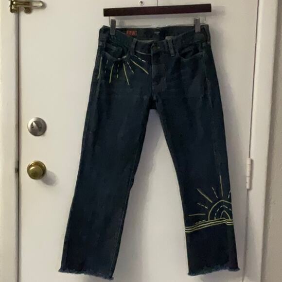 J. Crew Denim - J. Crew Sunshine Hipslung Frayed Hem Cropped Jean 28 Boho Festival Retrogirl